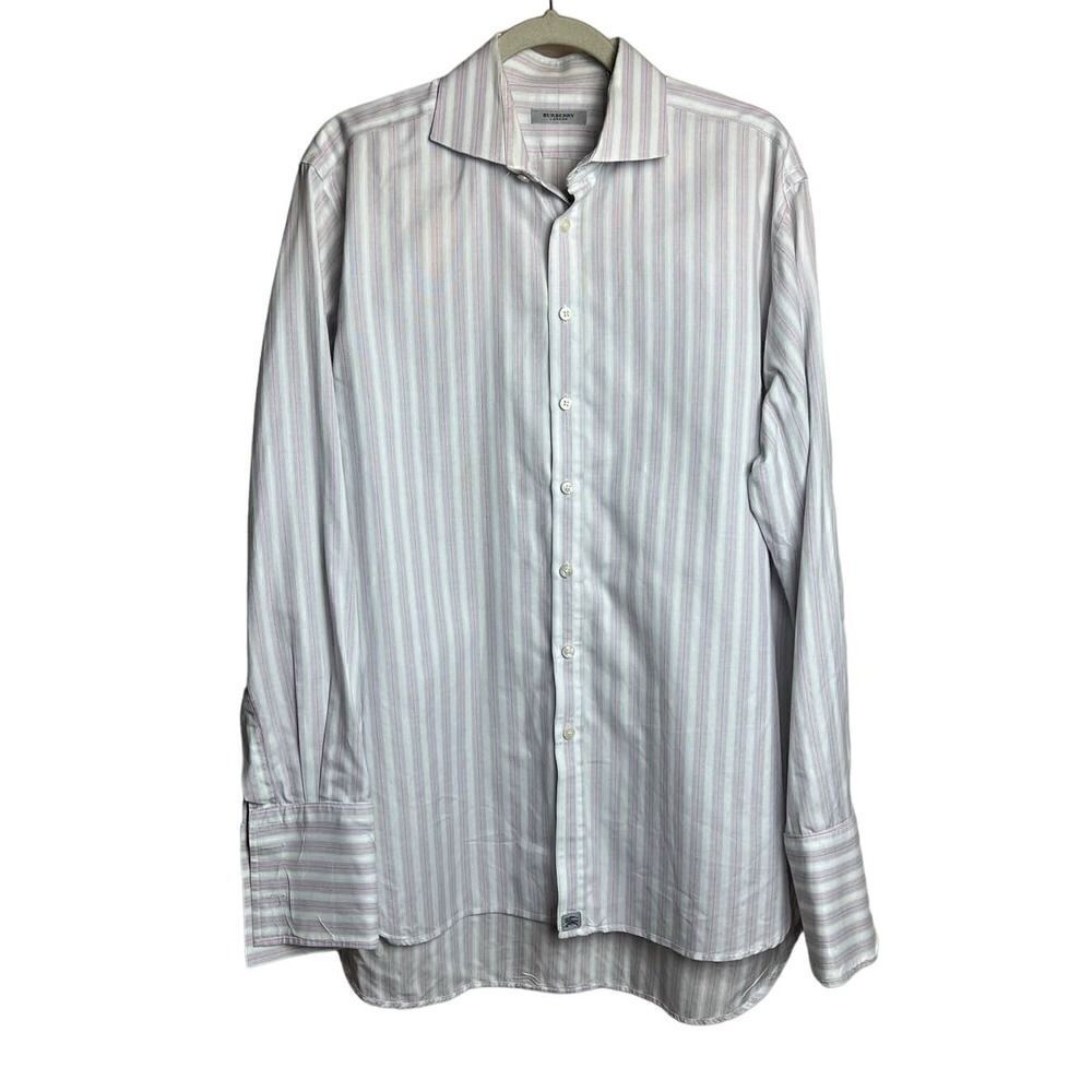 Burberry Purple Stripe French Cuff Button Down Shirt Men's Sz. 16-41